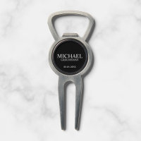 Black Personalized Groomsman's Name and Monogram Divot Tool