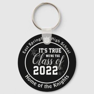 Black Personalized High School Class of 2022 Keychain