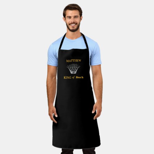 Black Personalized King of Bark Funny Apron