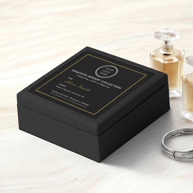 Black Personalized Logo Branded Accessory Jewelry Gift Box (Creator Uploaded)