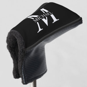 Black Personalized Monogram and Name Golf Head Cover