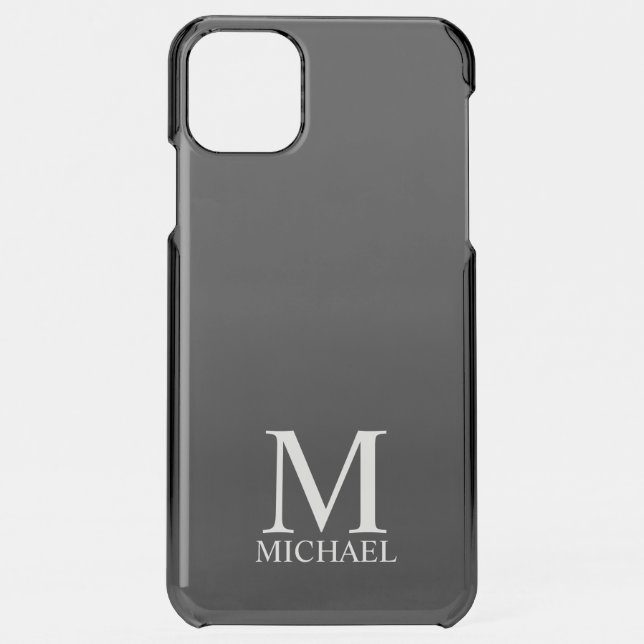 Black Personalized Monogram and Name Uncommon iPhone Case (Back)