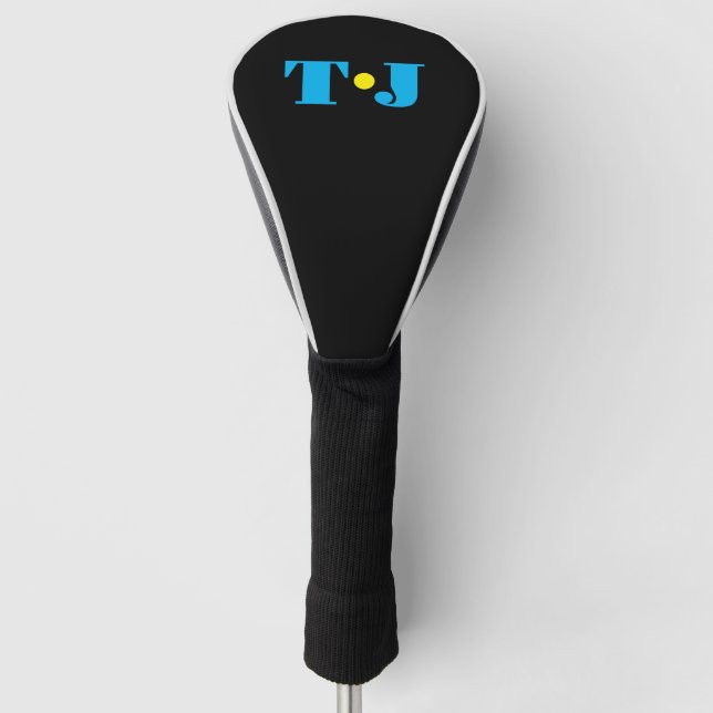 Black Personalized Monogrammed Golf Head Cover (Front)