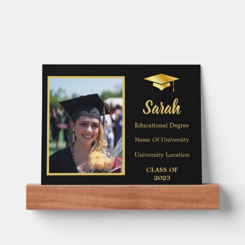 Black Personalized Photo Graduation Decorations  Picture Ledge
