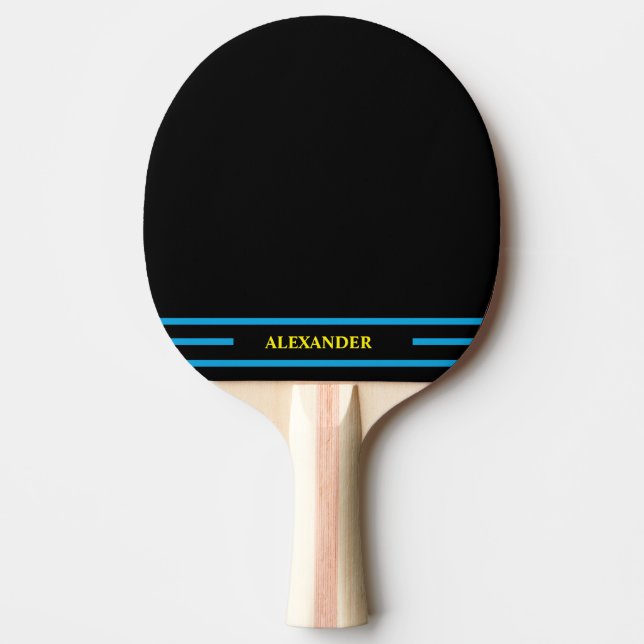 Black Personalized Ping Pong Paddle (Front)