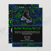 Black Personalized Roller Skating Party Invitation (Front/Back)