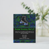 Black Personalized Roller Skating Party Invitation (Standing Front)
