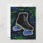 Black Personalized Roller Skating Party Invitation (Back)