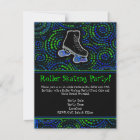 Black Personalized Roller Skating Party Invitation