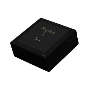 Black Personalized Script Names Wedding Gift Box