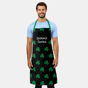 Black Personalized SHAMROCK Apron