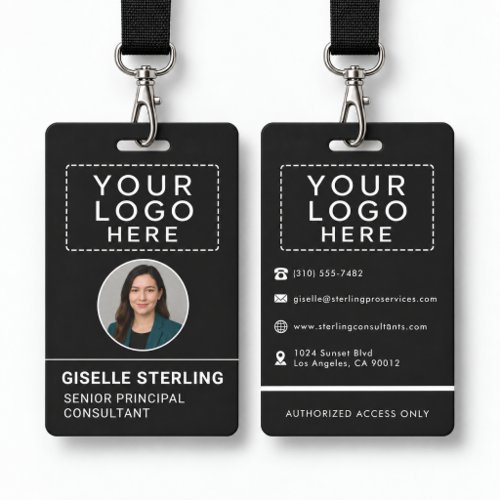 Black Personalized Staff Identification Badge