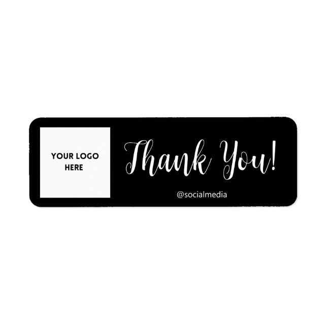 Black Personalized Thank You Label (Front)