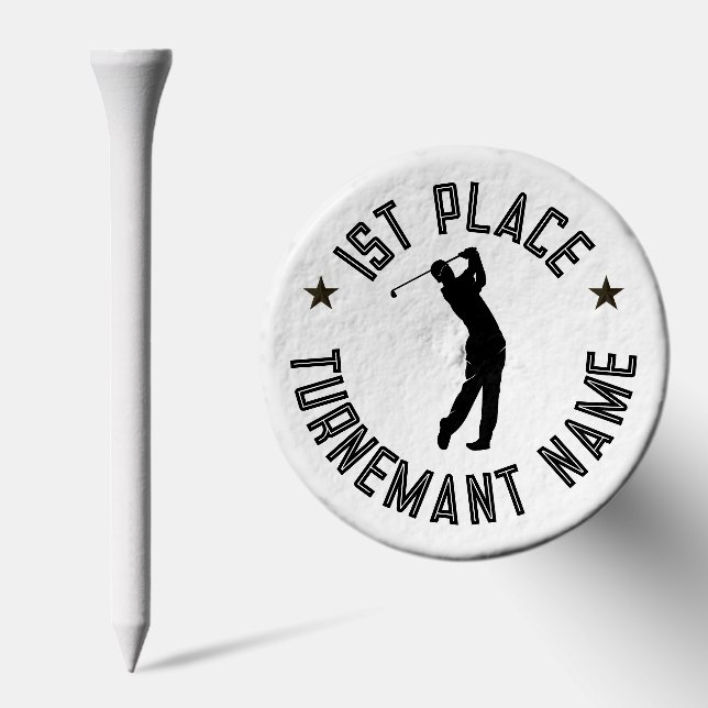 Black Personalized Tournament Name 1st Place Golf Tees (Combo)
