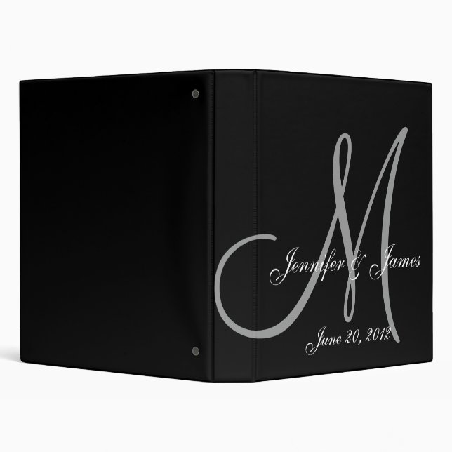 Black Personalized Wedding Planner Binder (Background)