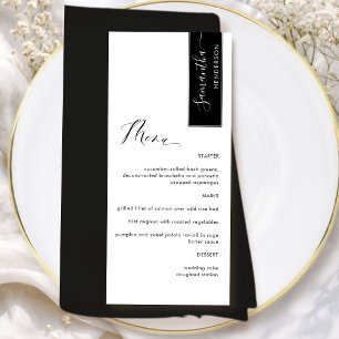 Black Personalized with Guest Name Elegant Menu