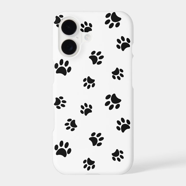 Black Pet Paw Prints Case-Mate iPhone Case (Back)