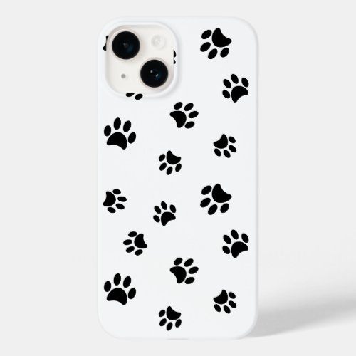 Black Pet Paw Prints Case_Mate iPhone 14 Case