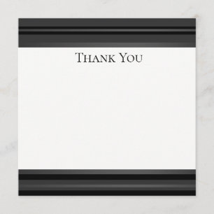 Black Pewter Tuxedo Stripe Formal Thank You Card