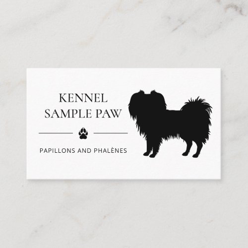 Black Phalne Dog Silhouette Dog Kennel Or Breeder Business Card