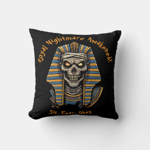 🖤 Black Pharaoh Mummy Throw Pillow 🎃👑