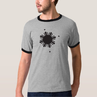 Black Philippine Sun and Stars Off Center - Shirt