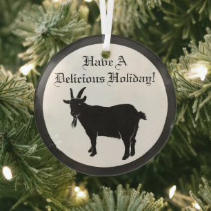 Black Phillip Folk Horror Glass Ornament