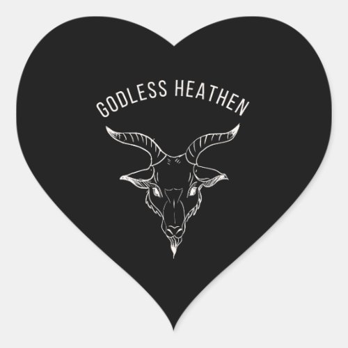Black Phillip Godless Heathen  Heart Sticker
