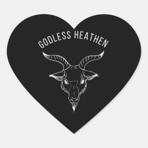 Black Phillip Godless Heathen Heart Sticker