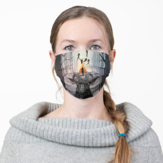 Black Phillip Original art Adult Cloth Face Mask (Worn)