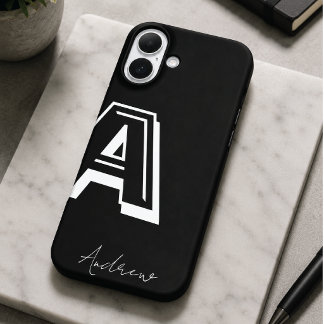 Black phone case - personalized nom