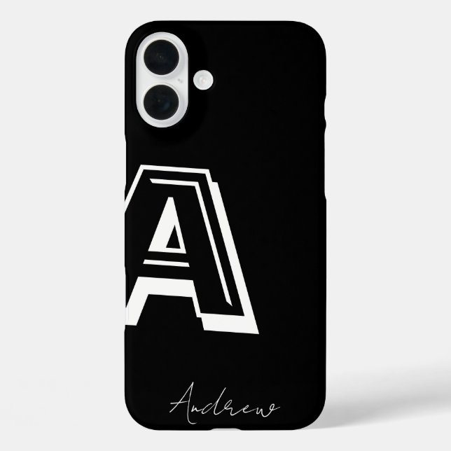 Black phone case - personalized nom (Back)