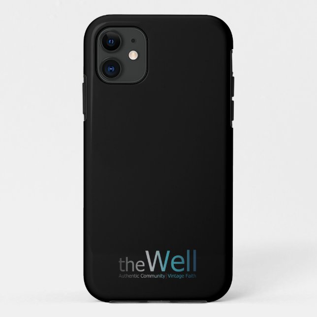 Black phone case with The Well logo (Back)