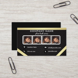 Black photo booth business card