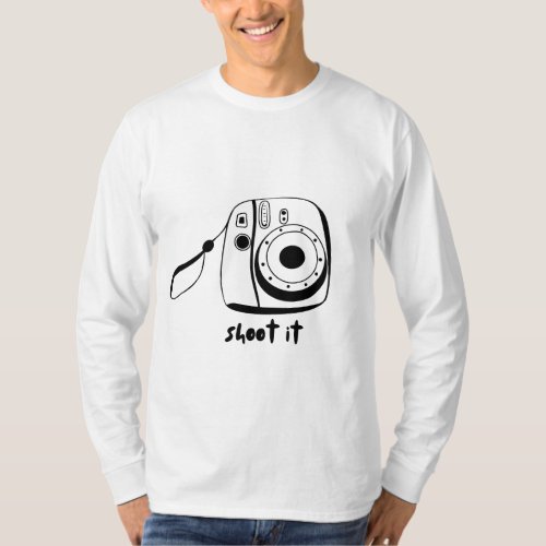 Black photo camera T_shirt template