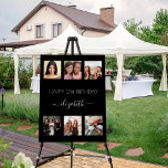 Black photo collage BFF friends birthday party Foam Board<br><div class="desc">For a woman's 21st (or any age) birthday, celebrating her life with a collage of 6 of your high quality photos of her, her friends, family, interest or pets. Personalize and add her name, age 21. A classic black background. Her name is written with a modern hand lettered style script...</div>