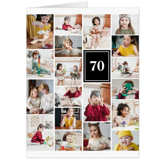 Black Photo Collage Happy Birthday Grandma Big Card (Front)