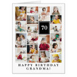 Black Photo Collage Happy Birthday Grandma Big Card
