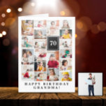 Black Photo Collage Happy Birthday Grandma Big Card<br><div class="desc">Wish grandma a happy birthday with this jumbo photo collage birthday card to which you can add 19 photos of the grand kids,  and grandmas age in big white letters against a black background.</div>