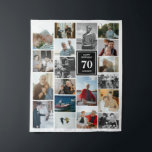 Black Photo Collage Happy Birthday Name & Age Tapestry<br><div class="desc">Tapestry for a birthday celebration featuring a photo collage of 19 photos,  name,  and age. Perfect for big celebrations where you can add lots of photos from the long life of the birthday celebrator. Birthday party decor in the form of a tapestry personalized with photos,  name,  and age.</div>