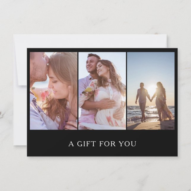 Black Photo Collage Photography Gift Certificate (Front)