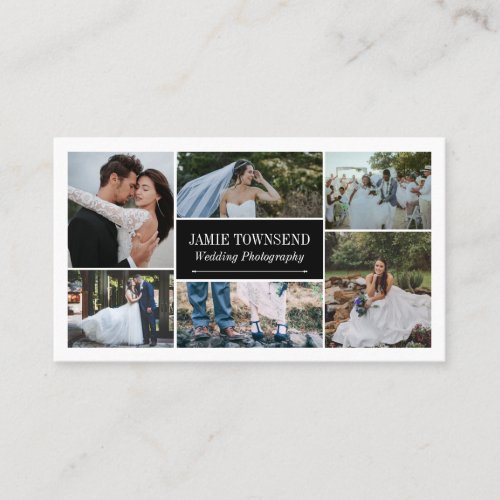 Black Photo Collage Professional Photographer Business Card