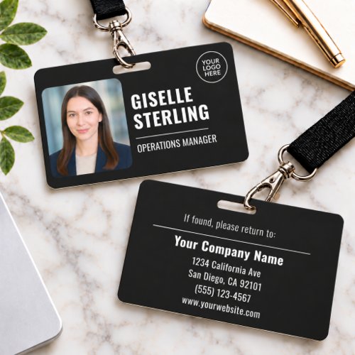 Black Photo Employee Logo Security Badge