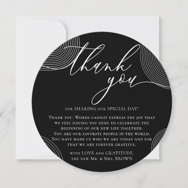 Black Photo Geometric Celebration Thank You Holiday Card (Front)