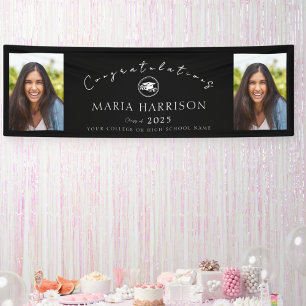 Black Photo Graduation Banner