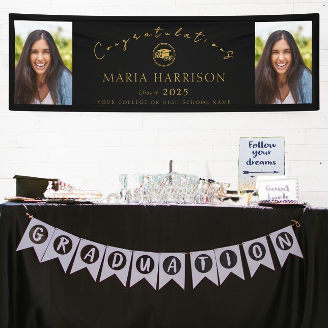 Black Photo Graduation Banner (Creator Uploaded)