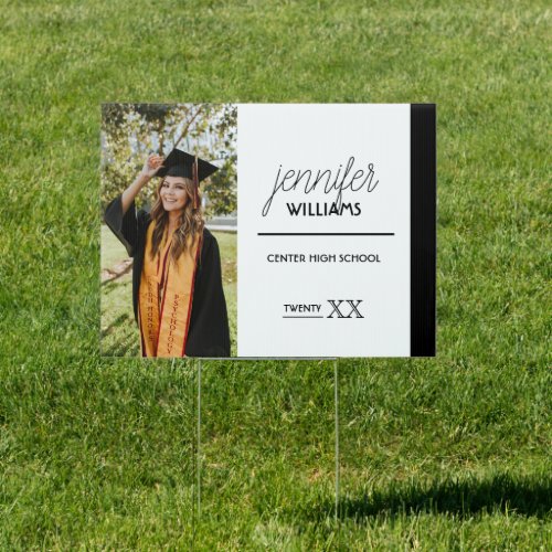 Black Photo Graduation Yard Sign