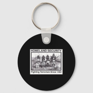 Black Photo Indian Homeland Security Keychain