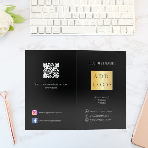 Black photo logo QR code business Brochure