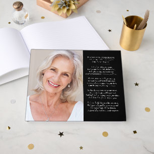 Black Photo Poem Memorial Funeral Guest Book